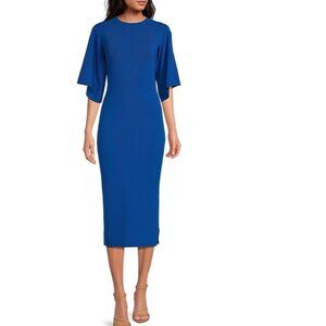 Ted Baker NWT LOUNIA fluted sleeve knitted bodycon midi dress